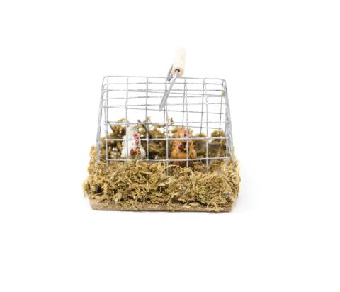  Gabbia con galline - Animali Presepe in Resina