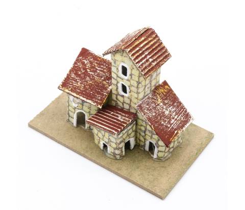 Casetta per scenografia con base, STILE MATTONCINO