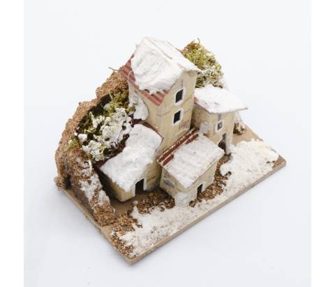 Casetta per scenografia con base, CON SUGHERO E NEVE