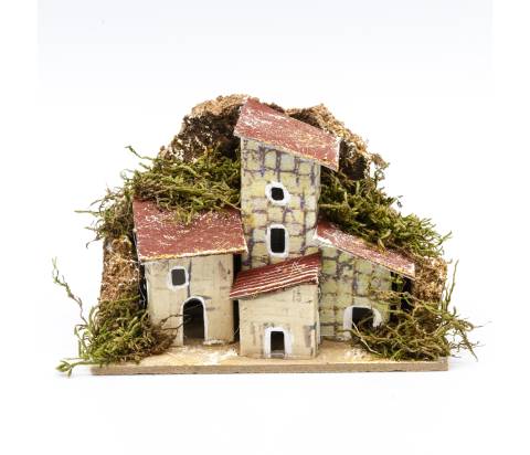 Casetta per scenografia con base, CON SUGHERO E MUSCHIO