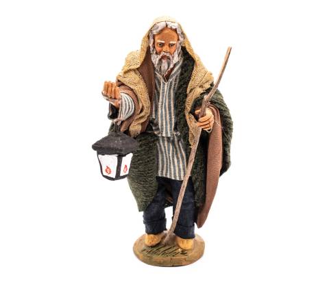 Uomo con Lanterna - h 14 cm - Fisse Vestite - 14 cm