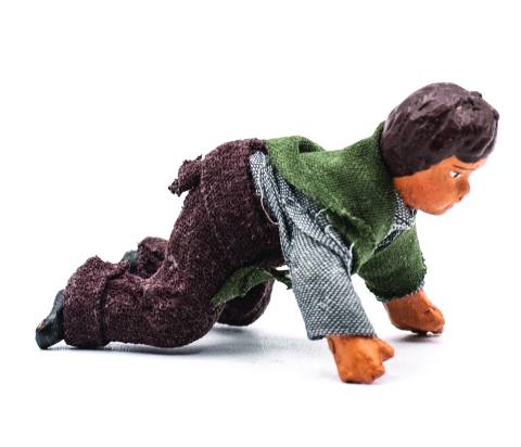 Bambino che gattona h 12 cm - Fisse Vestite - 12 cm