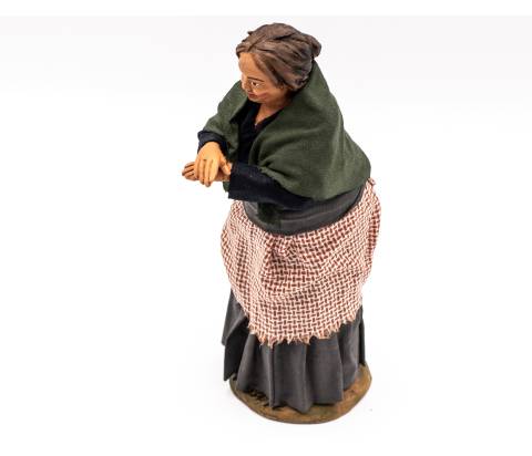  Donna affacciata al balcone - h 14 cm - Fisse Vestite - 14 cm