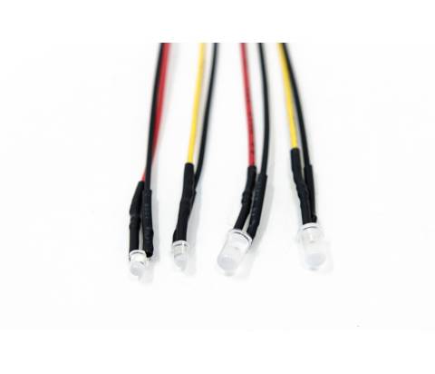 Confezione 4 LED FUOCO misti - LED Singoli Presepe, Accessori 2,1 mm