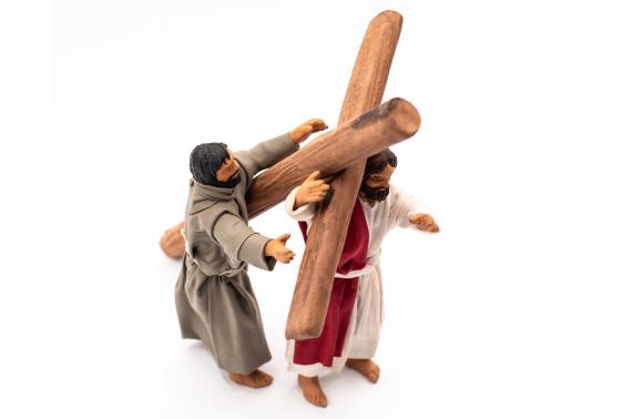 Gesù con Cireneo - h 12 cm - Scene Pasquali