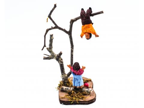 Bambini giocano sull'albero h 10 cm - Fisse Vestite - 10 cm