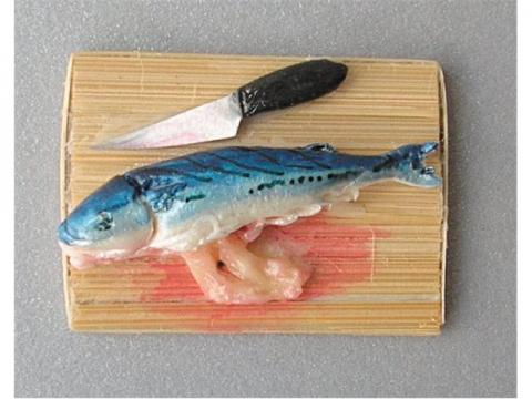 Tagliere con Pesce - Accessori Cibo