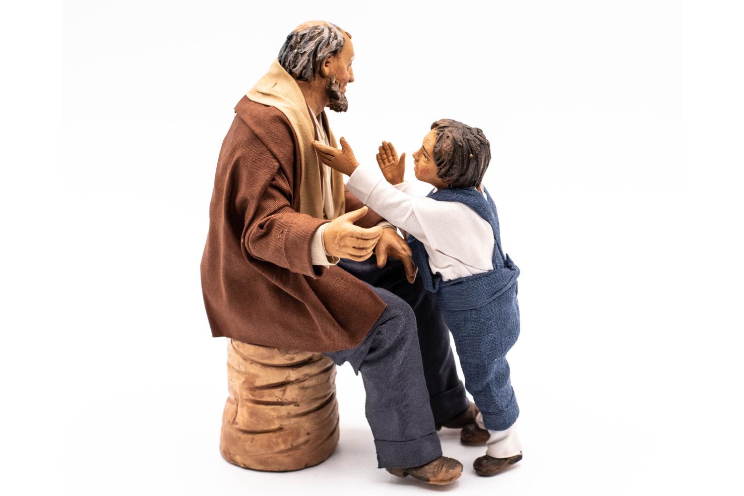 Nonno con Nipote - Fisse Vestite - 20 cm
