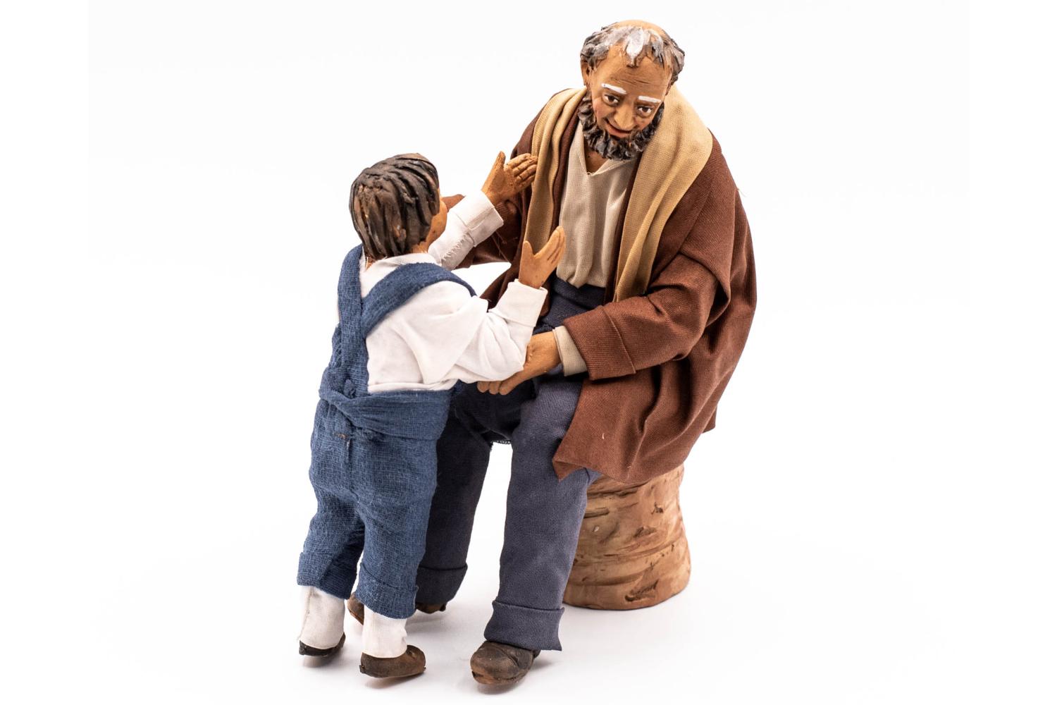 Nonno con Nipote - Fisse Vestite - 20 cm