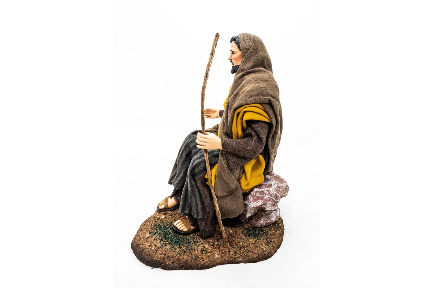 San Giuseppe Seduto - Artistici Vestiti Fissi - 30 cm Serie 30 cm - Artistici Vestiti Fissi - 30 cm