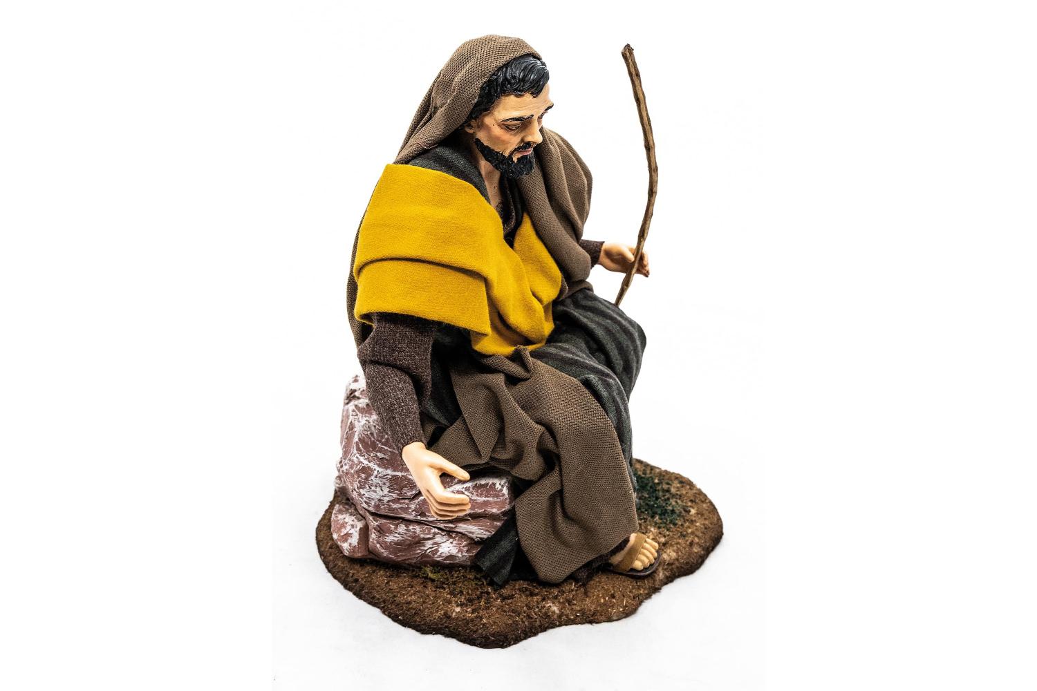 San Giuseppe Seduto - Artistici Vestiti Fissi - 30 cm Serie 30 cm - Artistici Vestiti Fissi - 30 cm