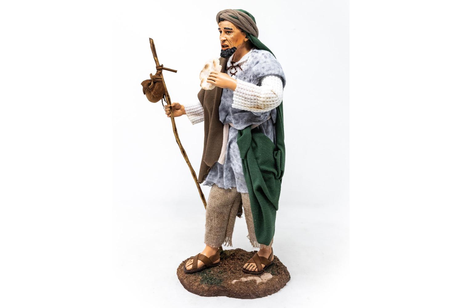 Pastore che mangia - Artistici Vestiti Fissi - 30 cm Serie 30 cm - Artistici Vestiti Fissi - 30 cm