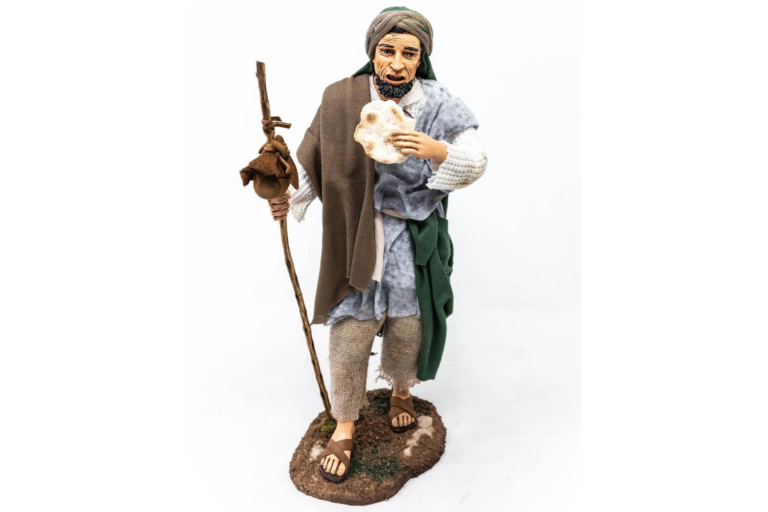 Pastore che mangia - Artistici Vestiti Fissi - 30 cm Serie 30 cm - Artistici Vestiti Fissi - 30 cm