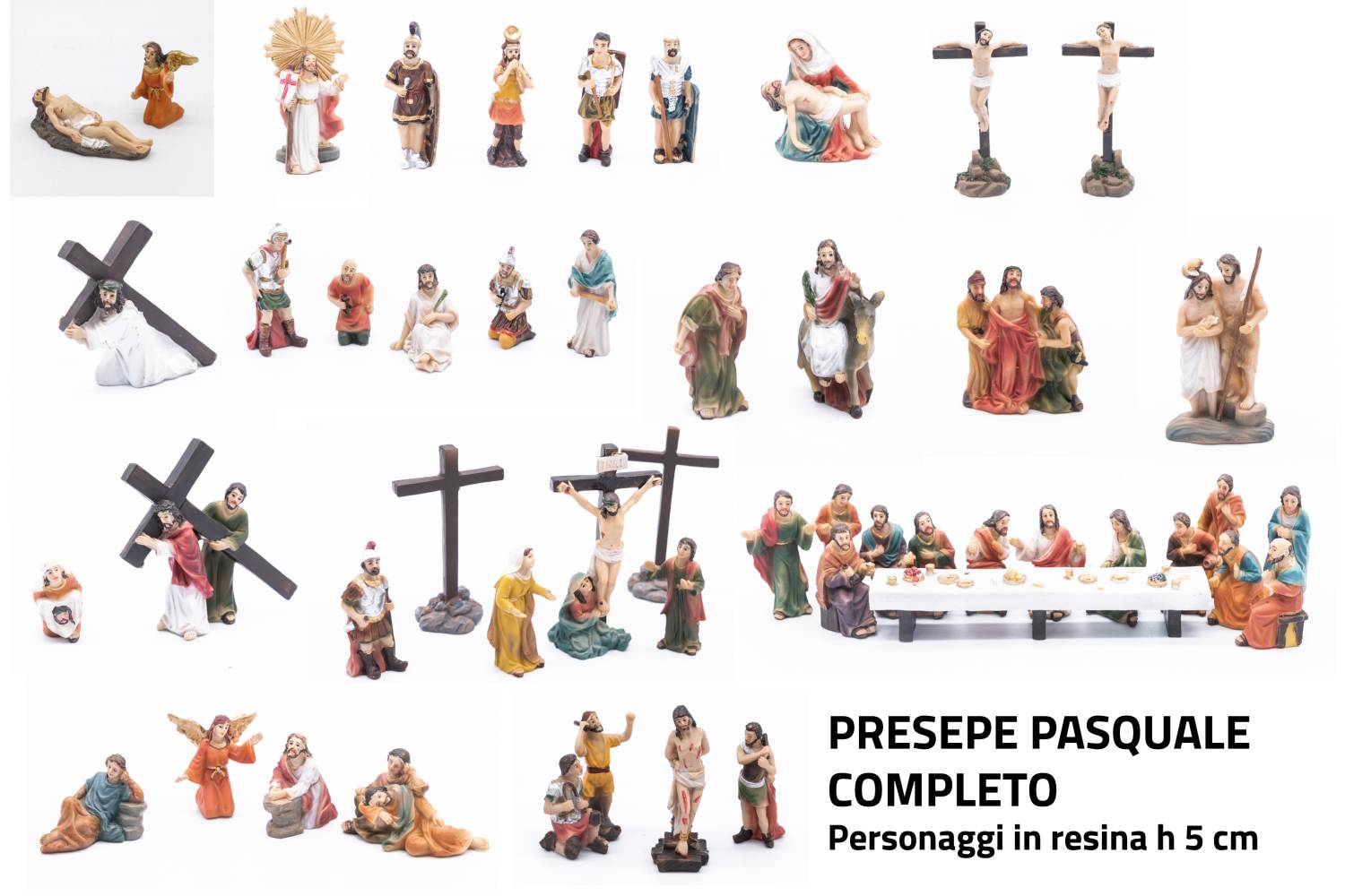  Belén de Pascua completo - resina h 5 cm