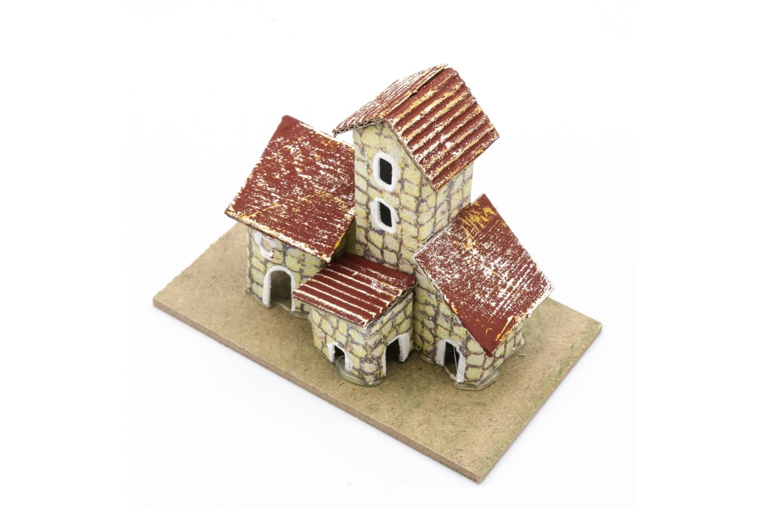 Casetta per scenografia con base, STILE MATTONCINO