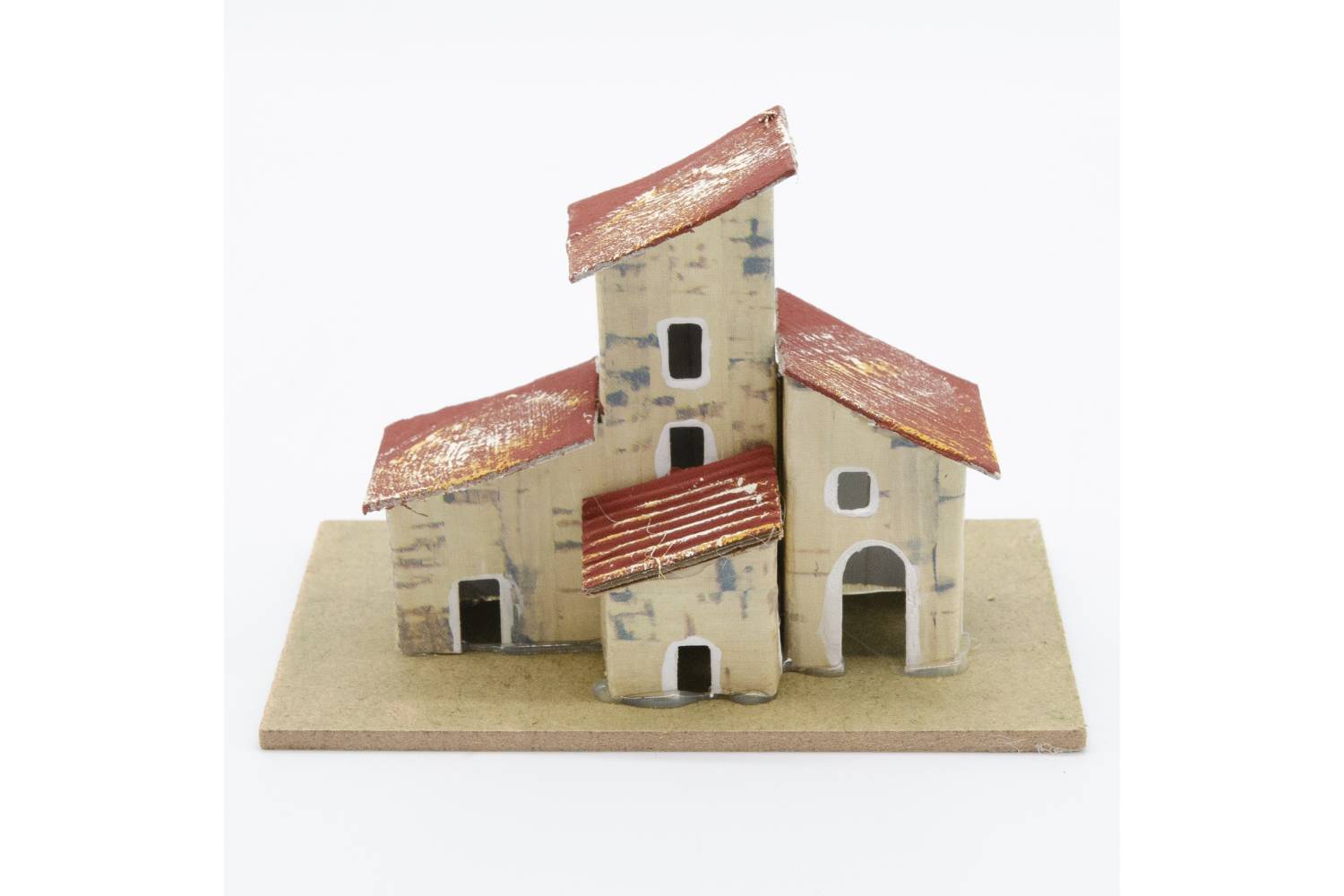 Casetta per scenografia con base, STILE INTONACATO