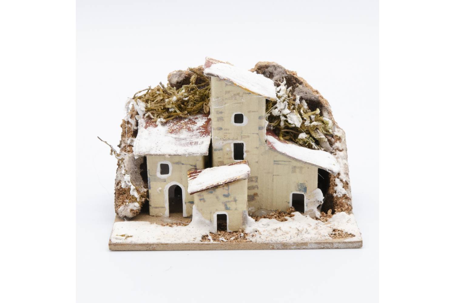 Casetta per scenografia con base, CON SUGHERO E NEVE
