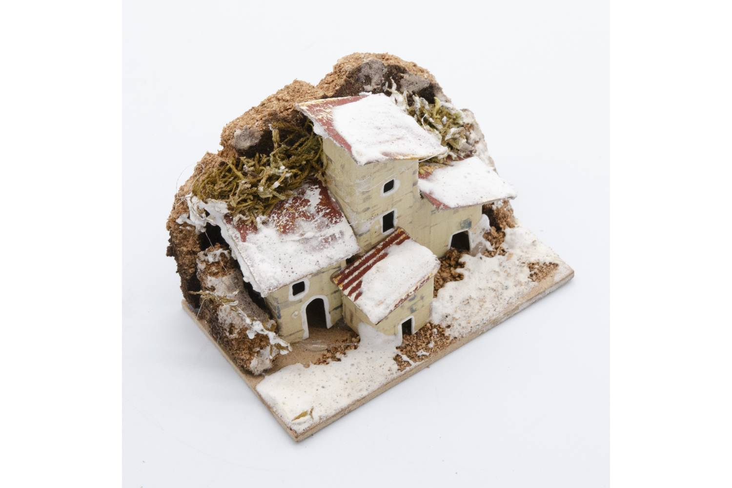 Casetta per scenografia con base, CON SUGHERO E NEVE