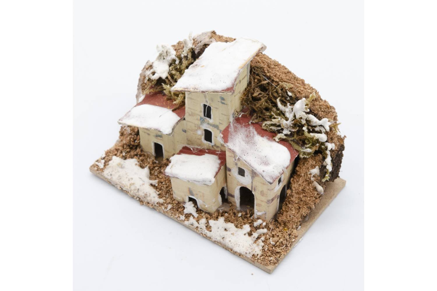 Casetta per scenografia con base, CON SUGHERO E NEVE