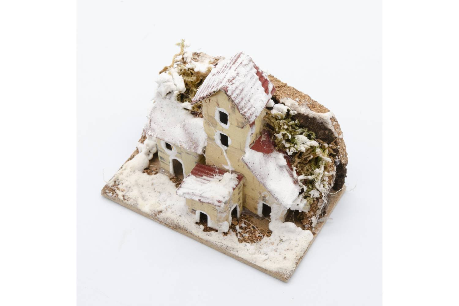 Casetta per scenografia con base, CON SUGHERO E NEVE