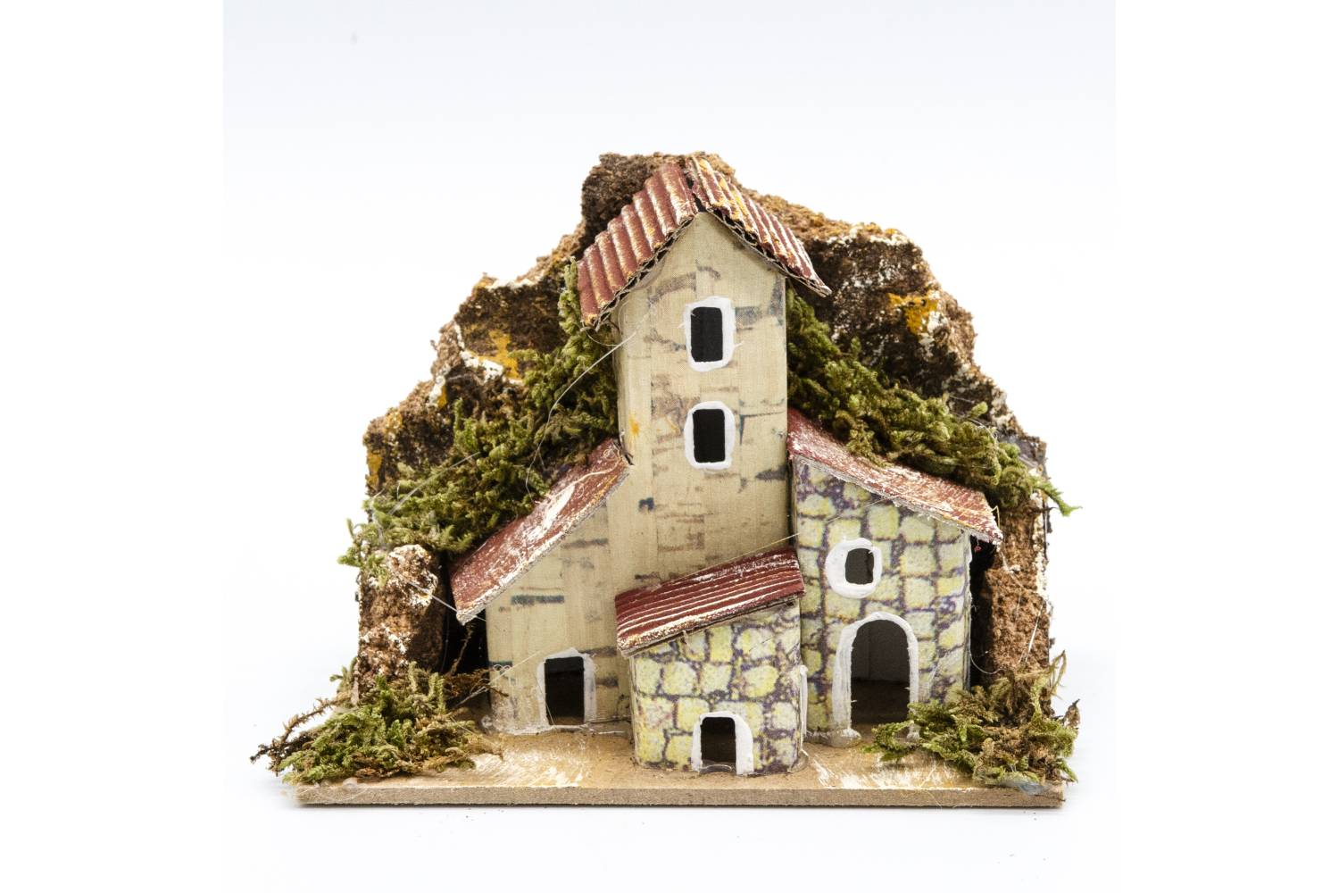 Casetta per scenografia con base, CON SUGHERO E MUSCHIO