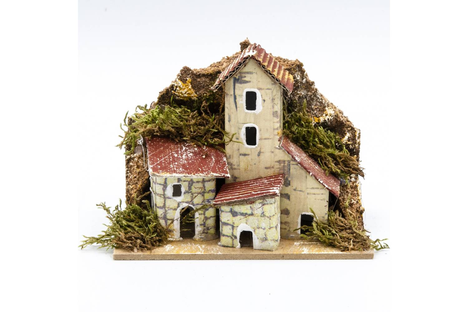 Casetta per scenografia con base, CON SUGHERO E MUSCHIO