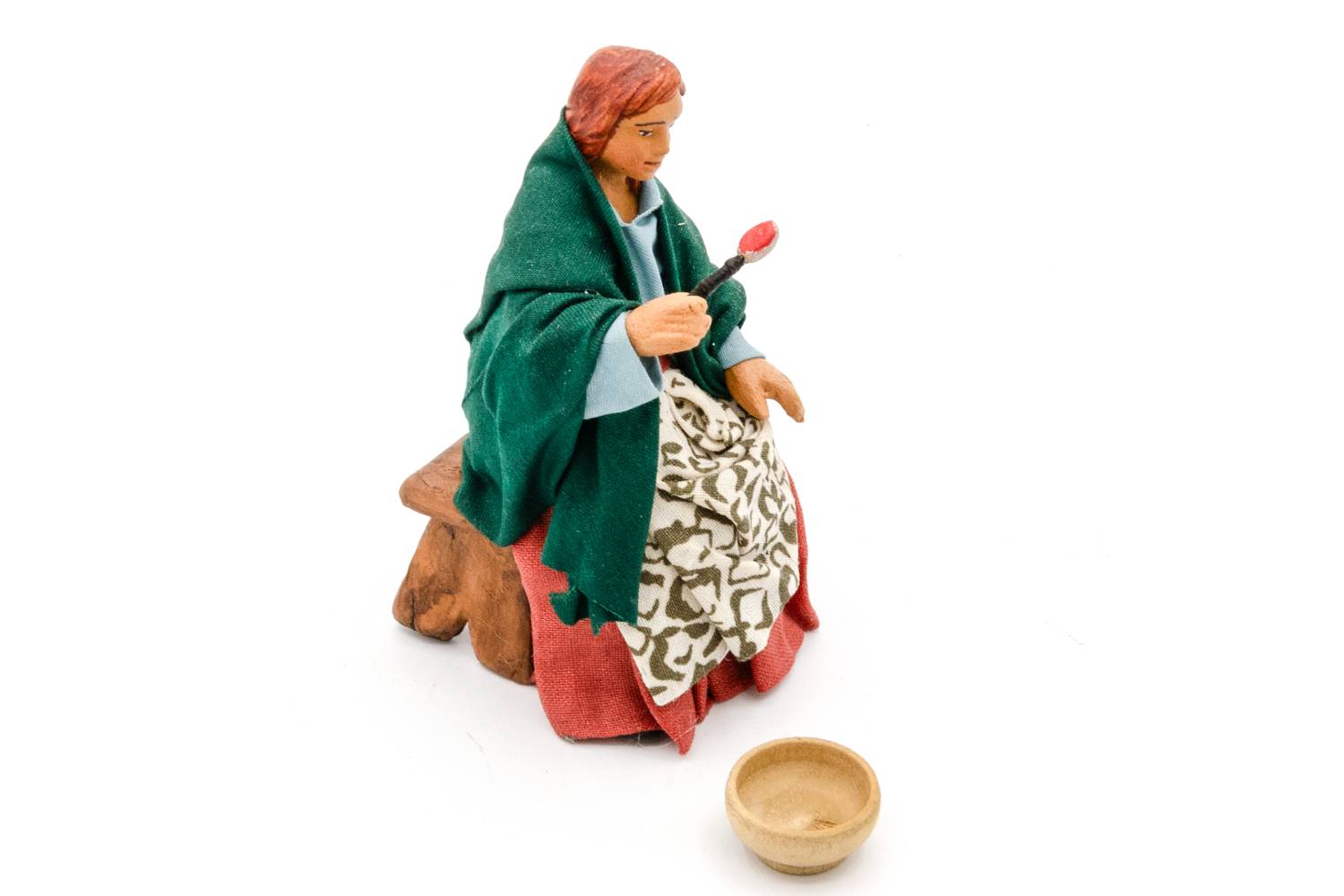 Donna con Piatto per Tavolata - h 12 cm