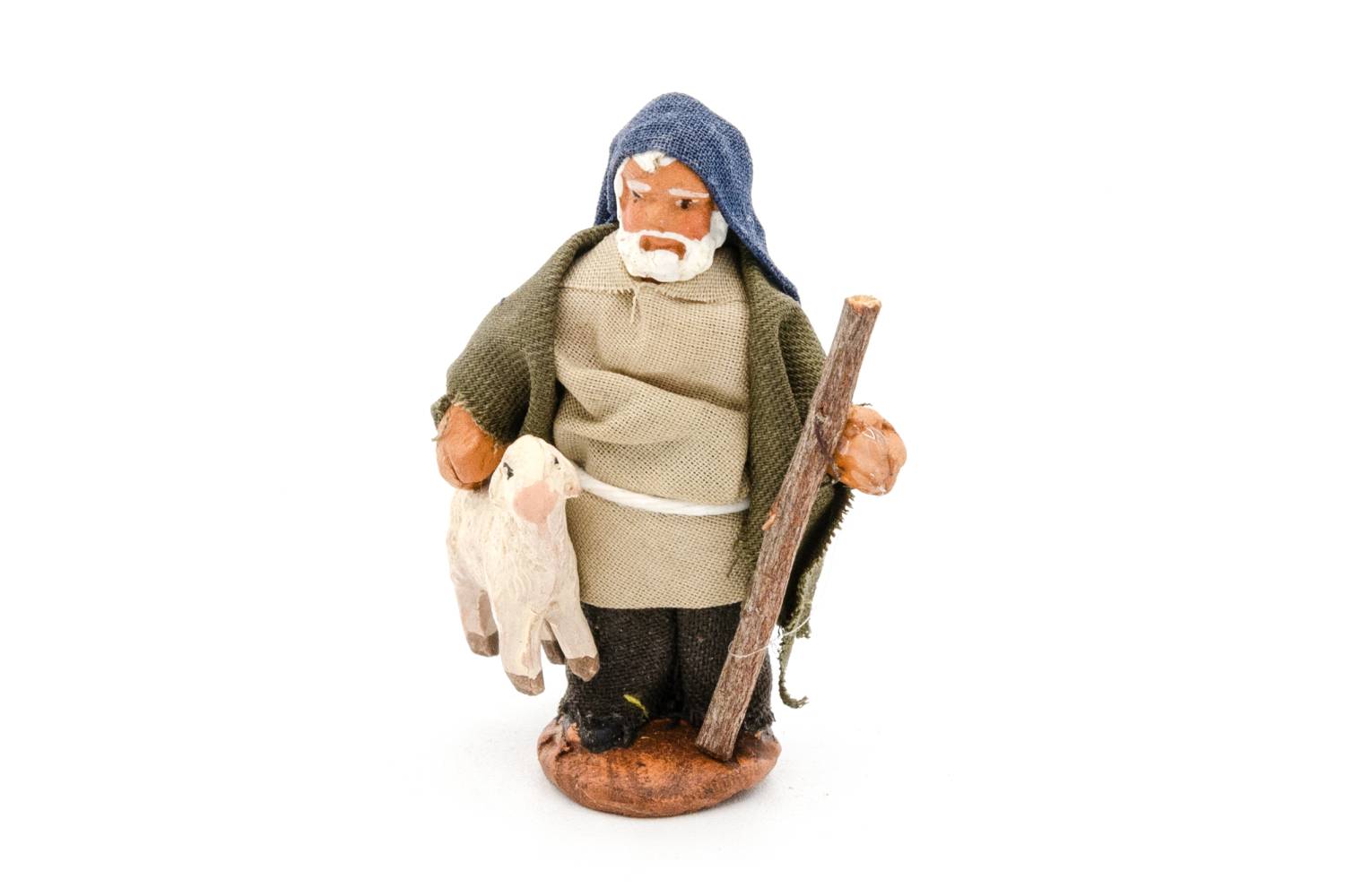 Uomo con Pecora Sotto Braccio - h 4 cm