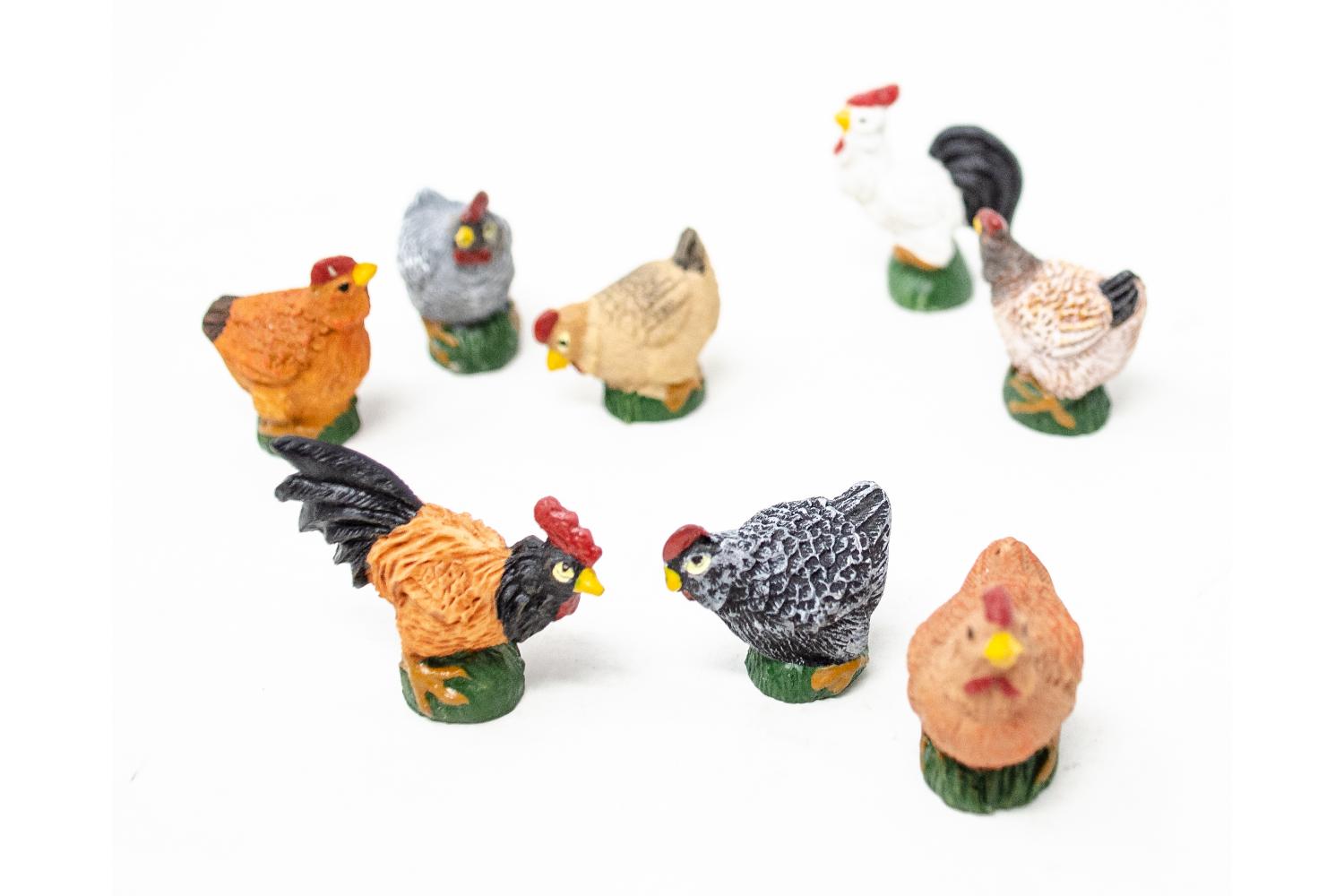 Galline varie posizioni - Animali in plastica Galline varie posizioni - Animali in plastica
