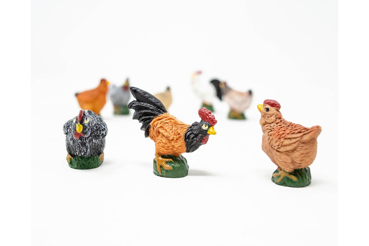 Galline varie posizioni - Animali in plastica Galline varie posizioni - Animali in plastica