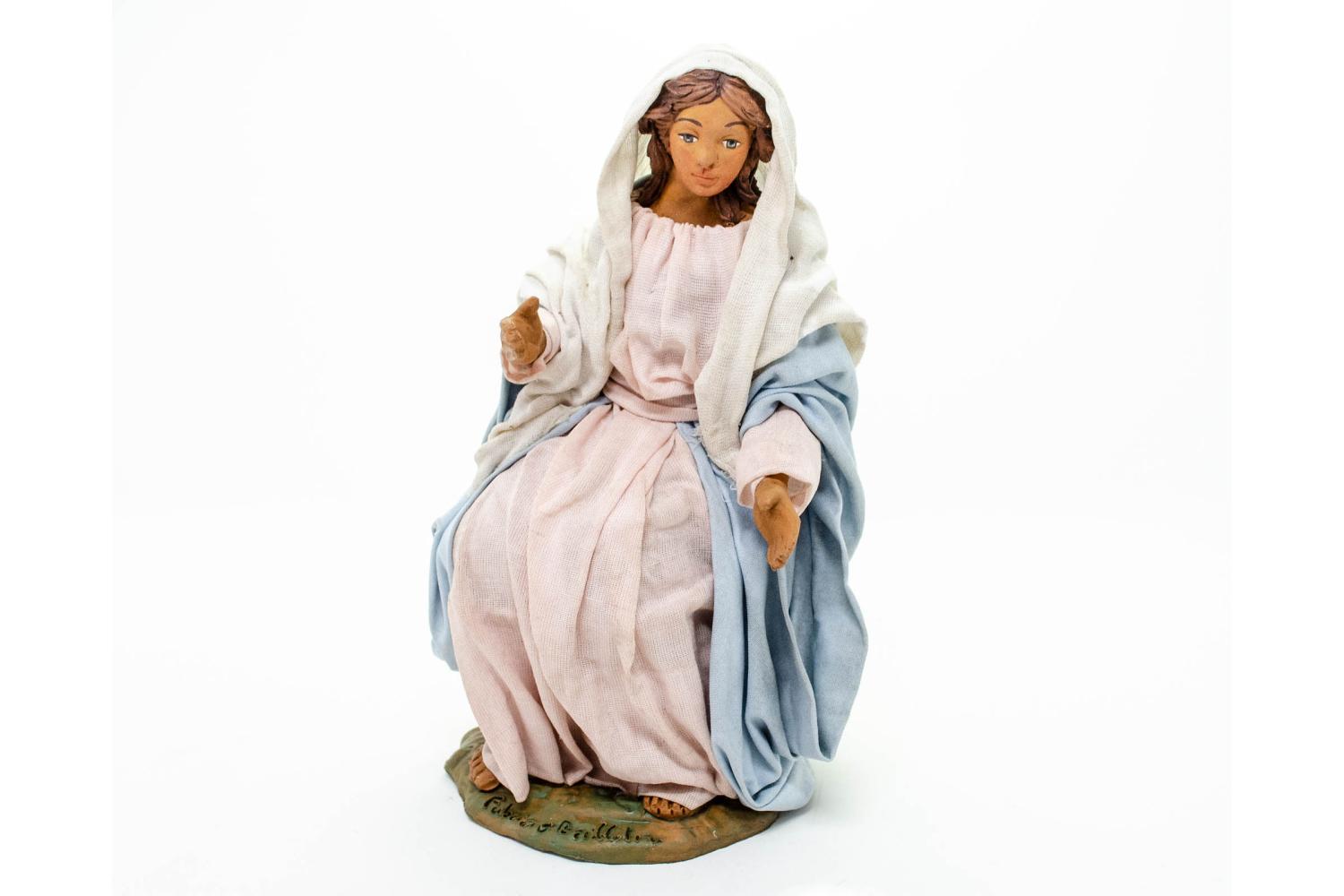 Madonna Seduta - Fisse Vestite - 24 cm Presepi 24 cm - Fisse Vestite - 24 cm