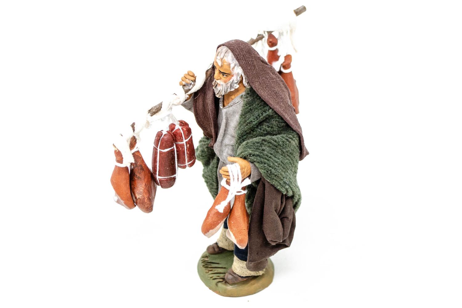 uomo con prosciutti - h 14 cm - Fisse Vestite - 14 cm