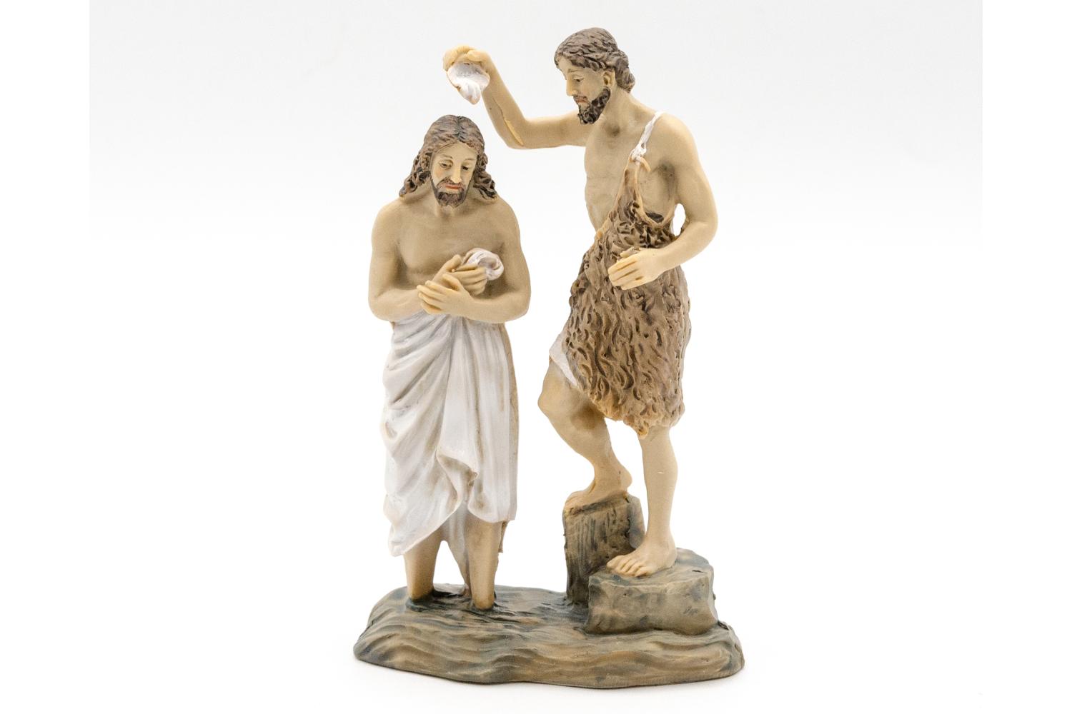 Battesimo di Gesù - resina h 9 cm -