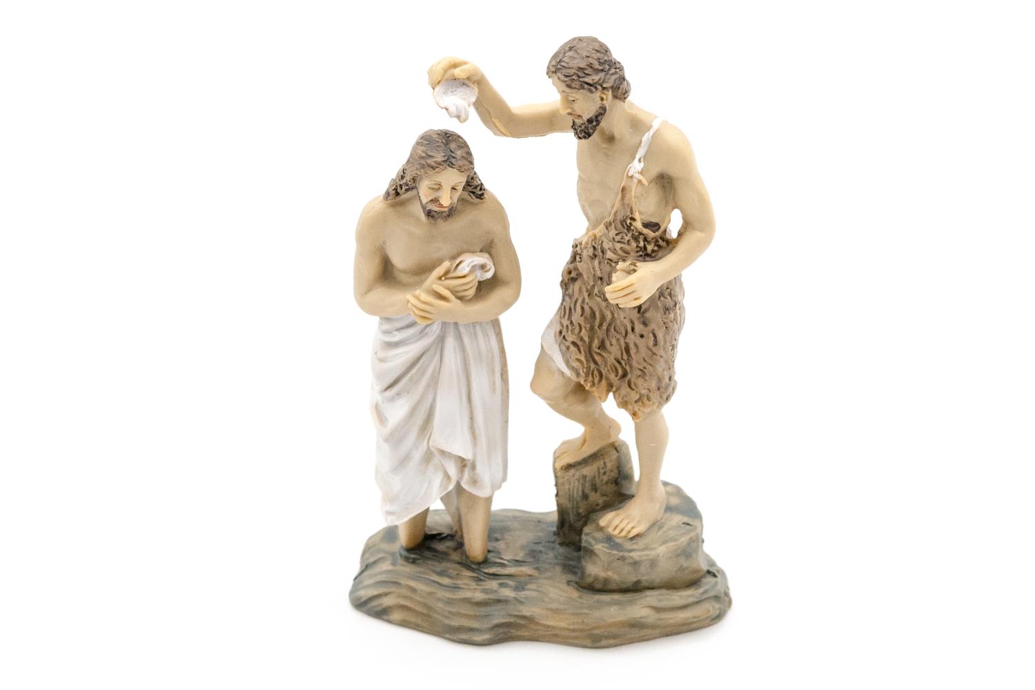 Battesimo di Gesù - resina h 9 cm -