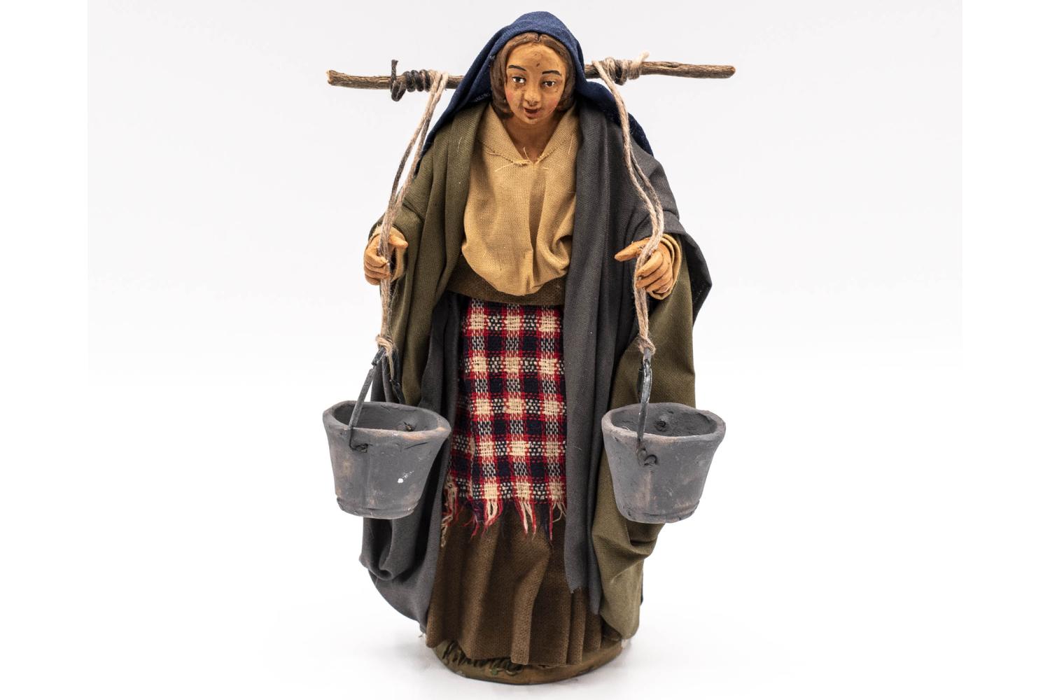 acquaiola con secchi - h 14 cm - Fisse Vestite - 14 cm
