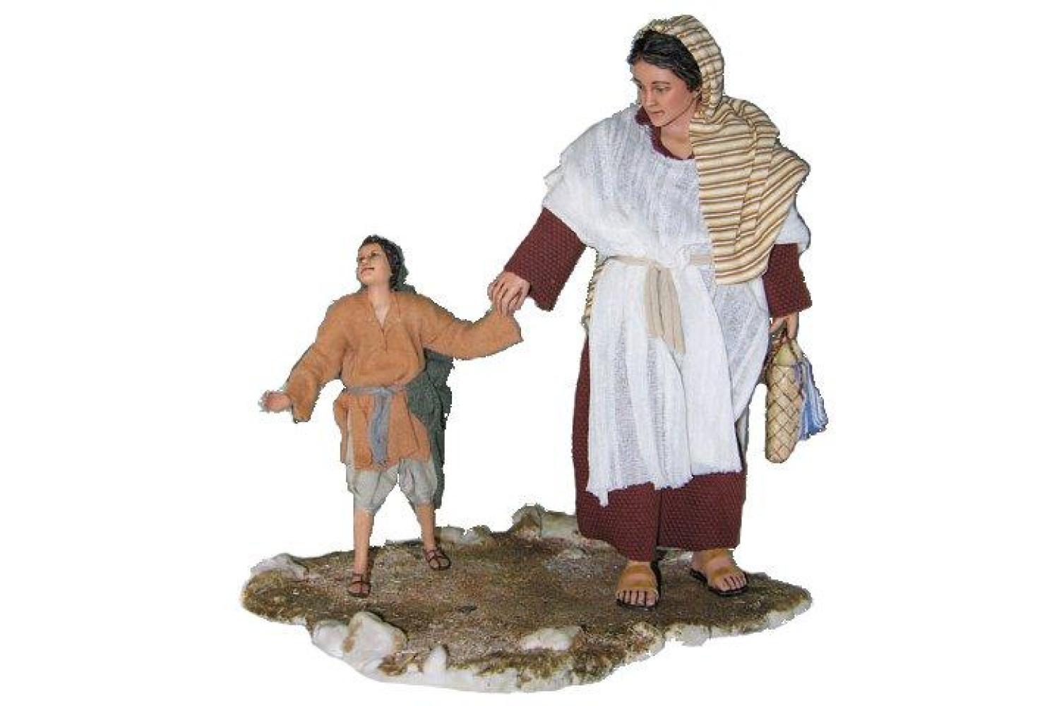 Donna con figlio - Artistici Vestiti Fissi - 30 cm Serie 30 cm - Artistici Vestiti Fissi - 30 cm
