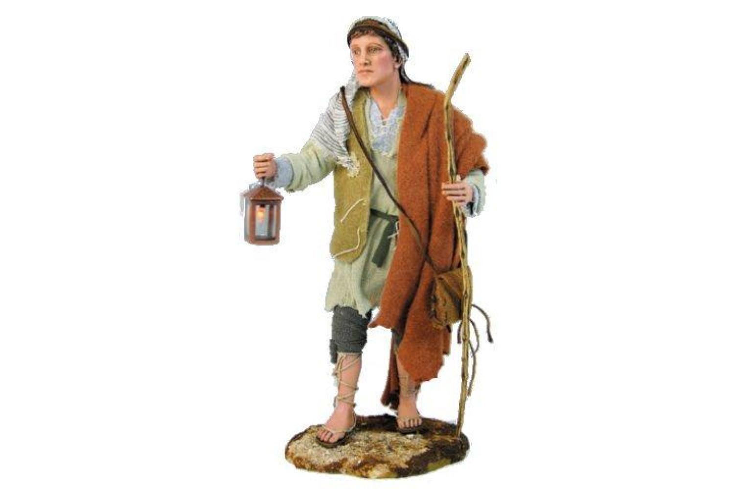 Pastore con lanterna - Artistici Vestiti Fissi - 30 cm Serie 30 cm - Artistici Vestiti Fissi - 30 cm