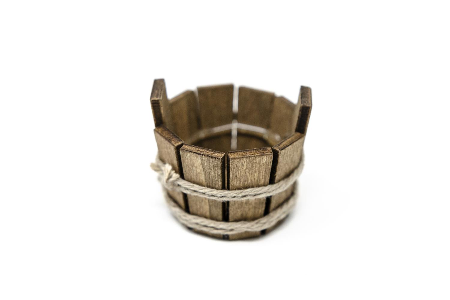 Tinozza Rotonda con Doghe - Cesti, Accessori Casa Ø 3,5 cm - Cesti, Accessori Casa