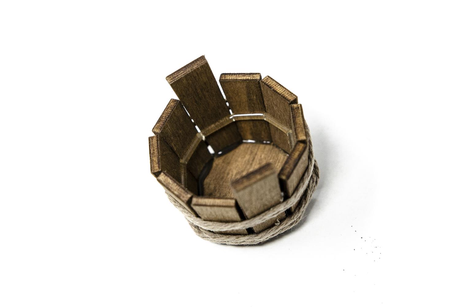 Tinozza Rotonda con Doghe - Cesti, Accessori Casa Ø 3,5 cm - Cesti, Accessori Casa