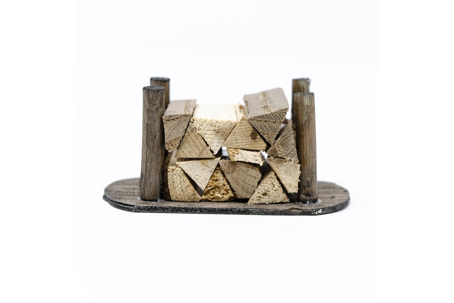 Catasta di legna tagliata - Paglia, Legna, Sughero, Juta 8x4x4 cm - Paglia, Legna, Sughero, Juta