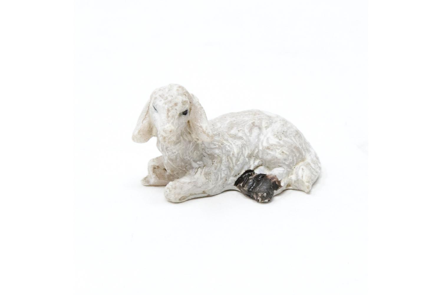 Pecora resina decorata - Animali Presepe in Resina Altezza 3 cm - Animali Presepe in Resina